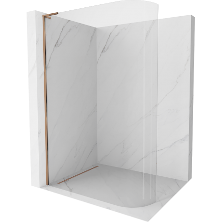 Mexen Kioto L Duschwand gebogen Walk-in 120 x 200 cm, transparent, rosegold - 800-120-103-60-06