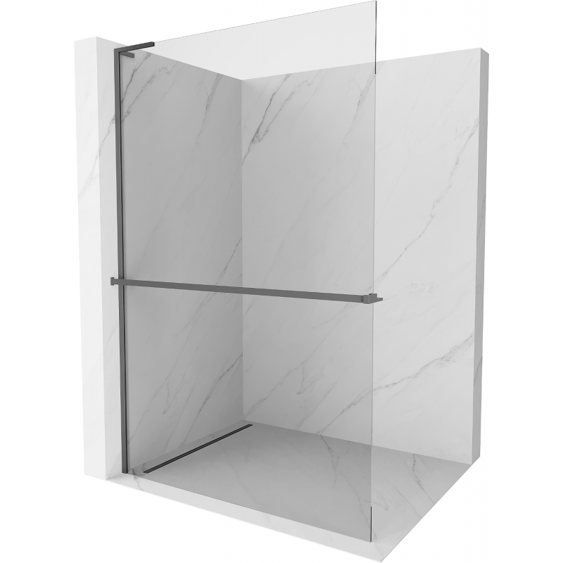 Mexen Kioto+ L Duschwand mit Regal Walk-in 110 x 200 cm, transparent, gun metal - 800-110-123-95-00