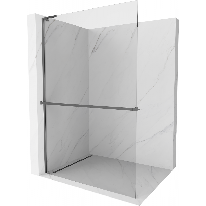 Mexen Kioto+ L Duschwand mit Regal Walk-in 70 x 200 cm, transparent, gun metal - 800-070-123-95-00