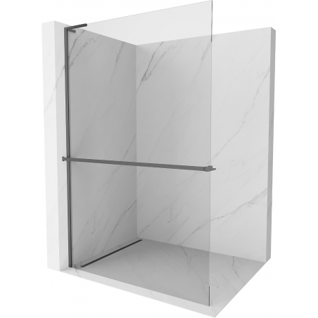 Mexen Kioto+ L Duschwand mit Regal Walk-in 70 x 200 cm, transparent, gun metal - 800-070-123-95-00