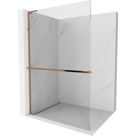 Mexen Kioto+ L Duschwand mit Regale Walk-in 80 x 200 cm, transparent, roségold - 800-080-123-60-00