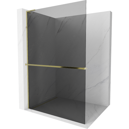 Mexen Kioto+ L Duschwand mit Regale Walk-in 80 x 200 cm, grafit, gold - 800-080-123-50-40