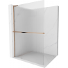 Mexen Kioto+ L Duschwand mit Ablage Walk-in 70 x 200 cm, transparent, roségold - 800-070-123-60-09