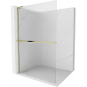 Mexen Kioto+ L Duschwand mit Ablage Walk-in 70 x 200 cm, klar, gold - 800-070-123-50-09