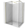 Mexen Kioto Walk-in Duschwand 150 x 120 cm, schwarzes Muster, gold - 800-150-202-50-70-120