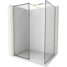 Mexen Kioto Walk-in Duschwand 150 x 110 cm, schwarzes Muster, gold - 800-150-202-50-70-110