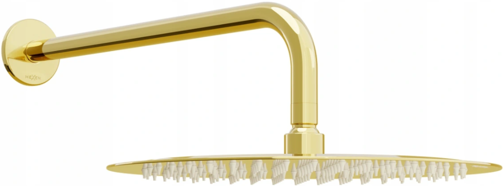 Mexen Slim Kopfbrause 30 cm mit Duscharm, Gold - 79230211-50