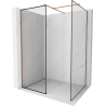 Mexen Kioto Duschwand Walk-in 90 x 90 cm, schwarzes Muster, roségold - 800-090-202-60-70-090