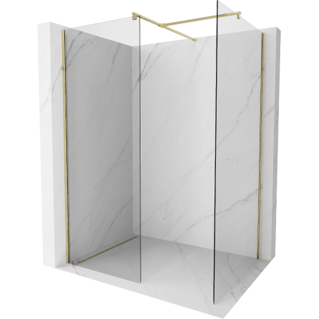 Mexen Kioto Walk-in-Dusche 90 x 90 cm, transparent, golden - 800-090-202-50-00-090