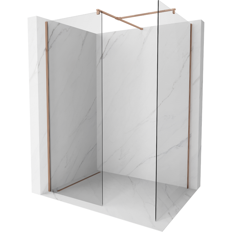 Mexen Kioto Walk-in Duschwand 80 x 80 cm, transparent, rose Gold - 800-080-202-60-00-080