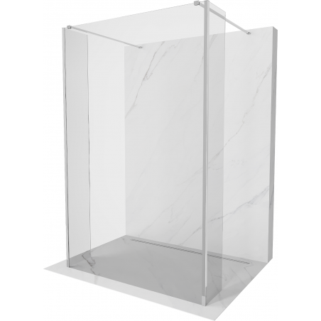 Mexen Kioto freistehende Duschwand 90 x 30 x 30 cm, transparent, chrom - 800-090-030-222-01-00-030