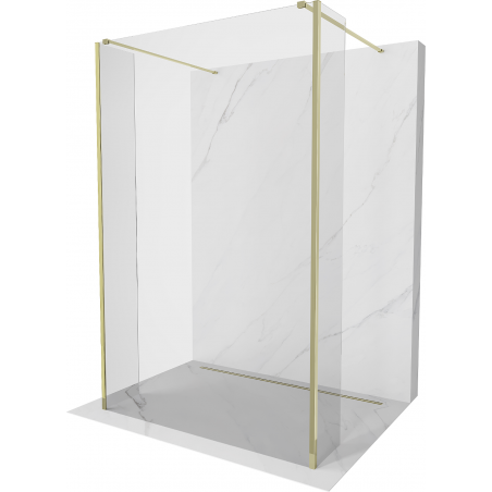 Mexen Kioto freistehende Duschwand 110 x 30 x 30 cm, transparent, golden - 800-110-030-222-50-00-030