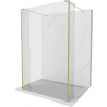 Mexen Kioto Duschwand freistehend 150 x 30 x 30 cm, transparent, gold - 800-150-030-222-50-00-030