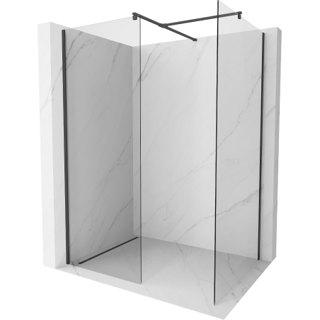 Mexen Kioto Walk-in-Dusche Wand 150 x 100 cm, transparent, schwarz - 800-150-202-70-00-100