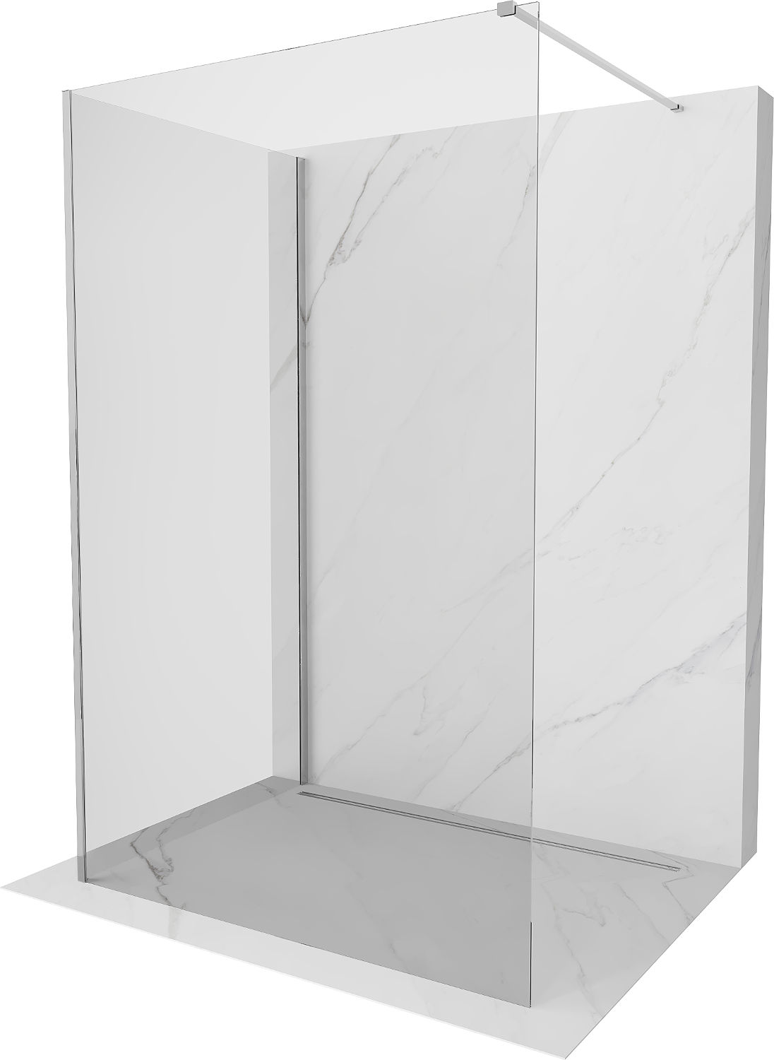 Mexen Kioto Duschwand Walk-in 110 x 70 cm, transparent, chrom - 800-110-212-01-00-070