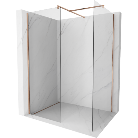 Mexen Kioto Walk-in Duschwand 100 x 75 cm, transparent, gebürstetes Messing - 800-100-202-65-00-075