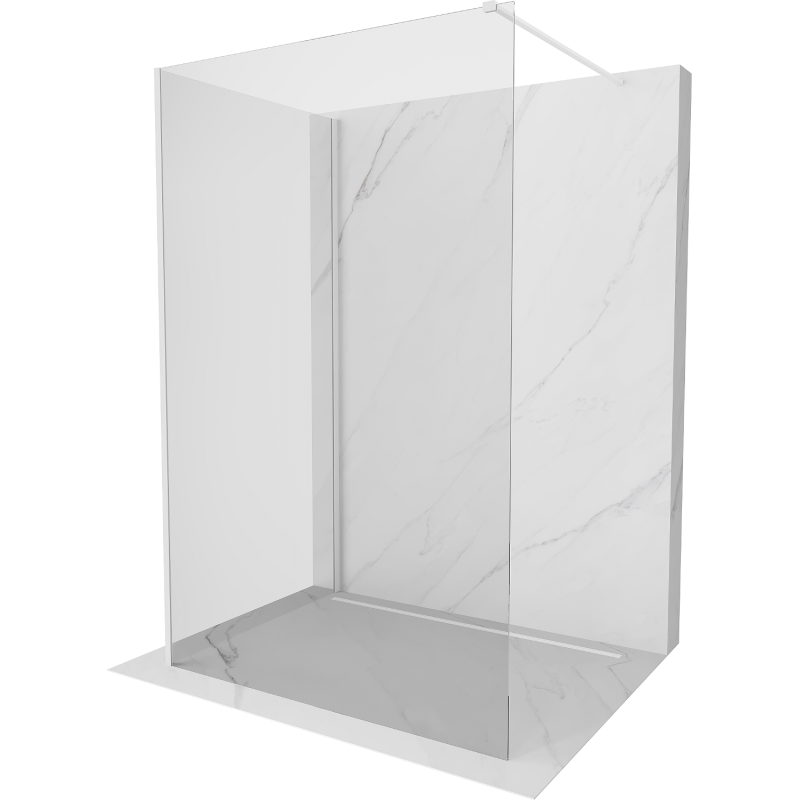 Mexen Kioto Duschwand Walk-in 130 x 70 cm, transparent, weiß - 800-130-212-20-00-070