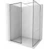 Mexen Kioto Walk-in-Dusche 90 x 90 cm, schwarzes Muster, gebürstetes Nickel - 800-090-202-97-70-090