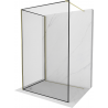 Mexen Kioto Duschwand Walk-in 140 x 70 cm, schwarzes Muster, gold - 800-140-212-50-70-070