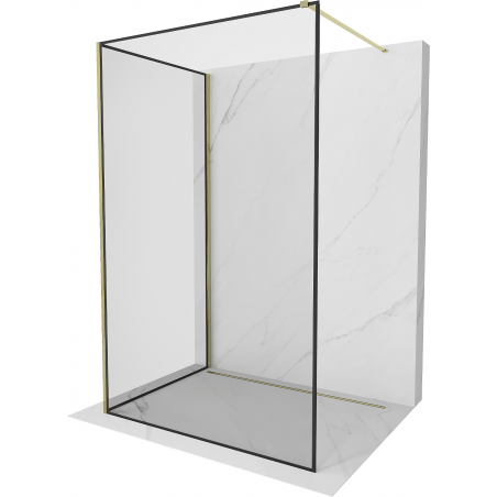 Mexen Kioto Walk-in Duschwand 100 x 90 cm, schwarzes Muster, gold - 800-100-212-50-70-090