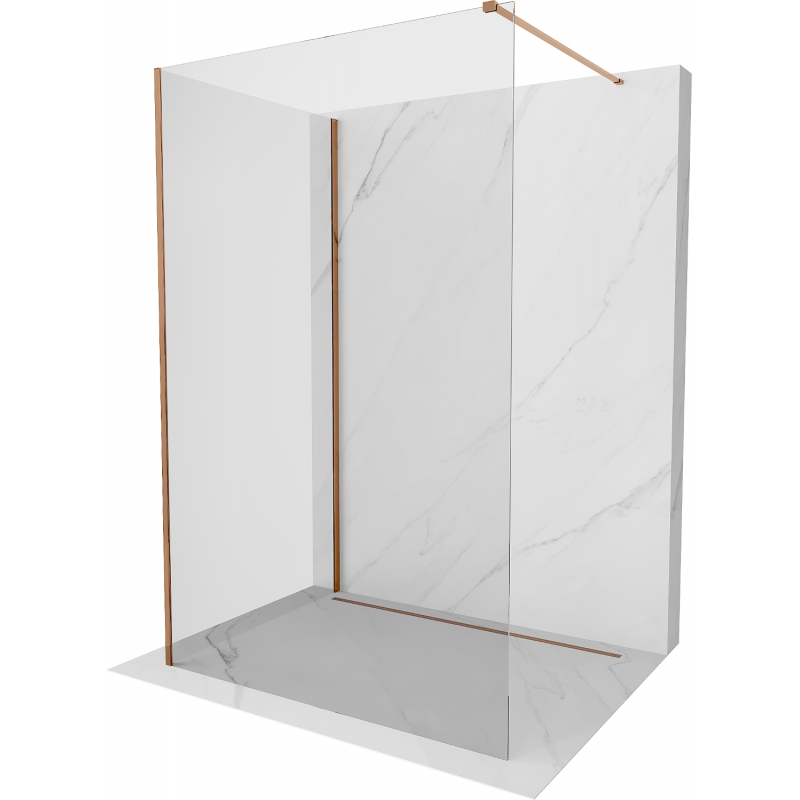 Mexen Kioto Duschwand Walk-in 115 x 100 cm, transparent, roségold - 800-100-212-60-00-115