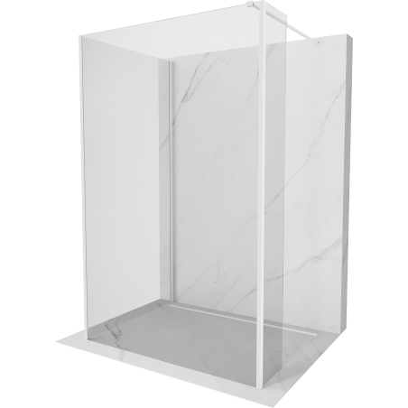 Mexen Kioto Duschwand Walk-in 90 x 70 x 30 cm, transparent, weiß - 800-090-070-221-20-00-030