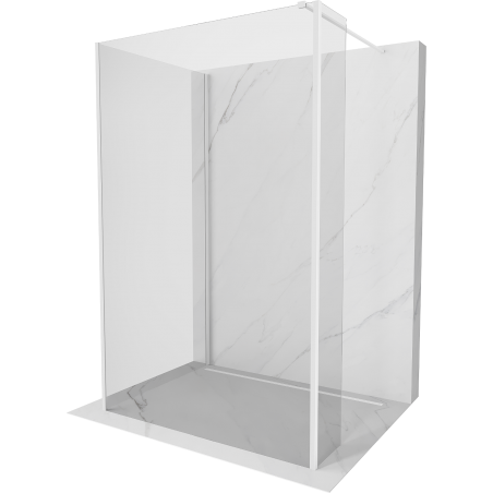 Mexen Kioto Walk-in Dusche Wand 120 x 70 x 30 cm, transparent, weiß - 800-120-070-221-20-00-030