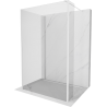 Mexen Kioto Duschwand Walk-in 140 x 70 x 30 cm, transparent, weiß - 800-140-070-221-20-00-030