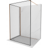 Mexen Kioto Walk-in Dusche Wand 130 x 80 cm, schwarzes Muster, roségold