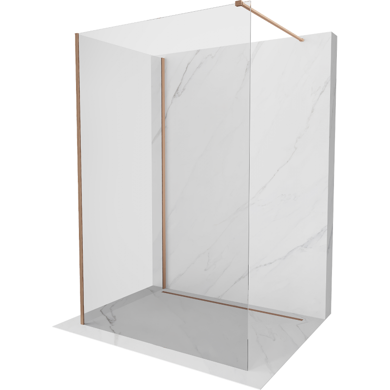 Mexen Kioto Dusche-Walk-in 135 x 70 cm, transparent, gebürstetes Kupfer - 800-135-212-65-00-070