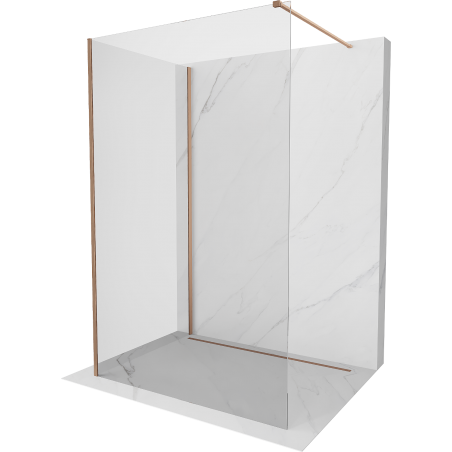 Mexen Kioto Duschwand Walk-in 100 x 75 cm, transparent, gebürstetes Kupfer - 800-100-212-65-00-075