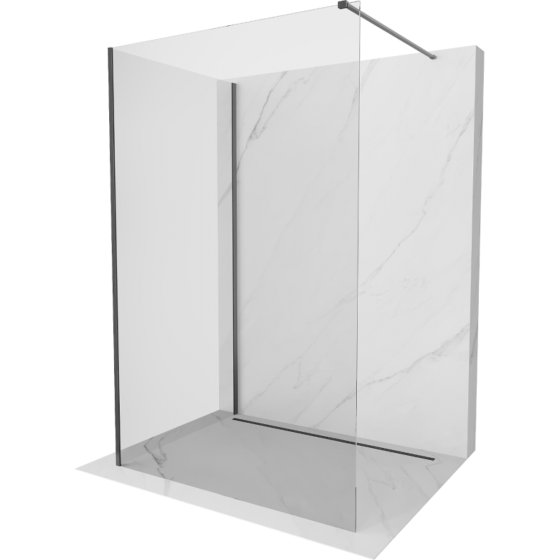 Mexen Kioto Walk-in Duschwand 100 x 70 cm, transparent, gun-gray gebürstet - 800-100-212-66-00-070