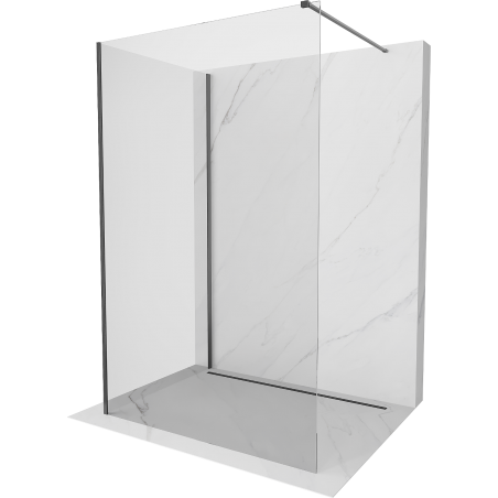 Mexen Kioto Duschwand Walk-in 120 x 70 cm, transparent, gun gray gebürstet - 800-120-212-66-00-070