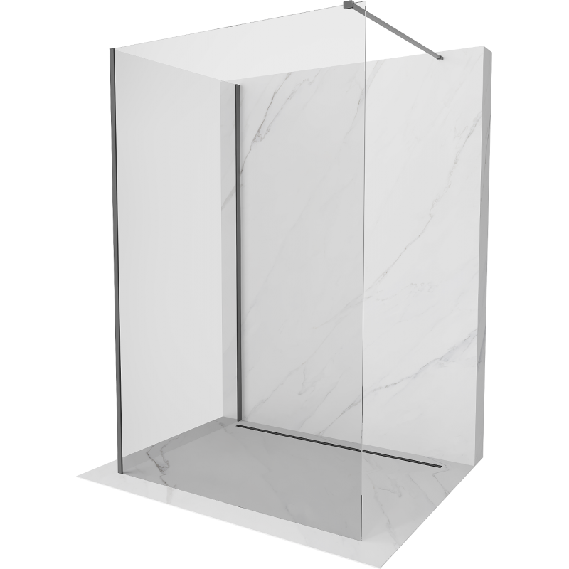 Mexen Kioto Walk-in Duschwand 90 x 70 cm, transparent, Gun Metal - 800-090-212-95-00-070