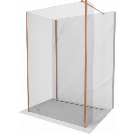 Mexen Kioto Walk-in-Duschwand 130 x 80 x 30 cm, transparent, roségold - 800-130-080-221-60-00-030