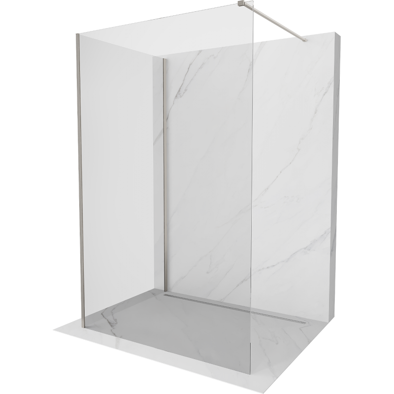 Mexen Kioto Walk-in Duschwand 100 x 70 cm, transparent, gebürsteter Nickel - 800-100-212-97-00-070