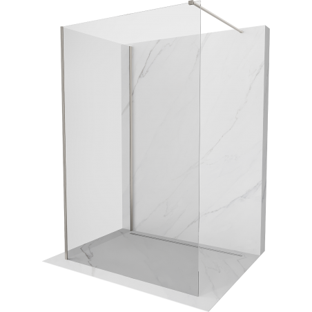 Mexen Kioto Walk-in-Duschwand 120 x 80 cm, transparent, gebürstetes Nickel - 800-120-212-97-00-080