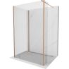 Mexen Kioto Gehäuse für Walk-in-Dusche 140 x 115 x 40 cm, transparent, gebürstetes Kupfer - 800-140-115-221-65-00-040