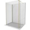 Mexen Kioto Duschwand Walk-in 90 x 70 x 30 cm, transparent, gold - 800-090-070-221-50-00-030