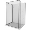 Mexen Kioto Walk-in Duschwand 100 x 80 x 30 cm, schwarzes Muster, Chrom - 800-100-080-221-01-70-030