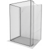 Mexen Kioto Walk-in Duschwand 130 x 90 x 30 cm, schwarzes Muster, Chrom - 800-130-090-221-01-70-030