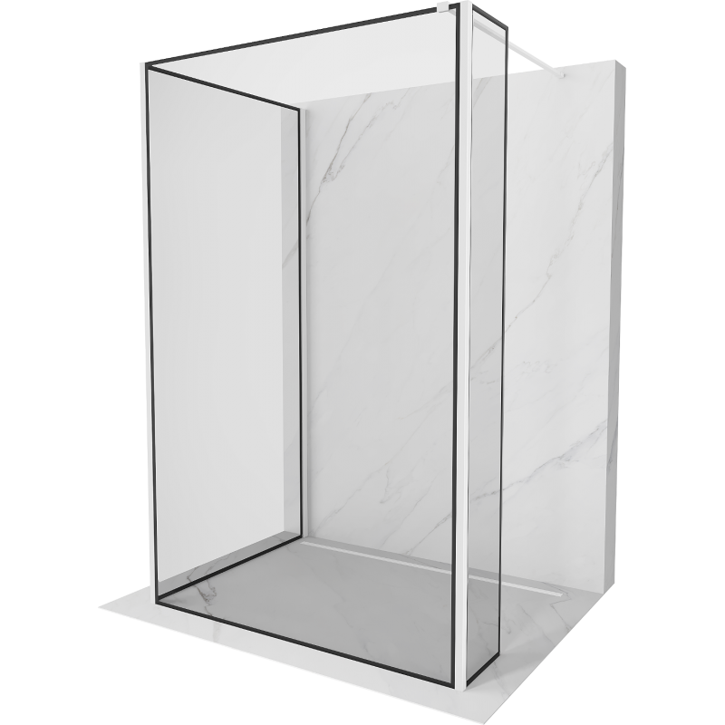 Mexen Kioto Walk-in-Dusche 140 x 90 x 40 cm, schwarzes Muster, weiß - 800-140-090-221-20-70-040