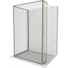 Mexen Kioto Duschwand Walk-in 130 x 70 x 30 cm, schwarzes Muster, gold - 800-130-070-221-50-70-030