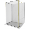 Mexen Kioto Walk-in-Duschwand 130 x 80 x 30 cm, schwarzes Muster, gold - 800-130-080-221-50-70-030