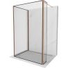 Mexen Kioto Duschwand Walk-in 130 x 80 x 30 cm, schwarzes Muster, roségold - 800-130-080-221-60-70-030