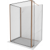 Mexen Kioto Walk-in-Duschwand 120 x 80 x 30 cm, schwarzes Muster, roségold - 800-120-080-221-60-70-030