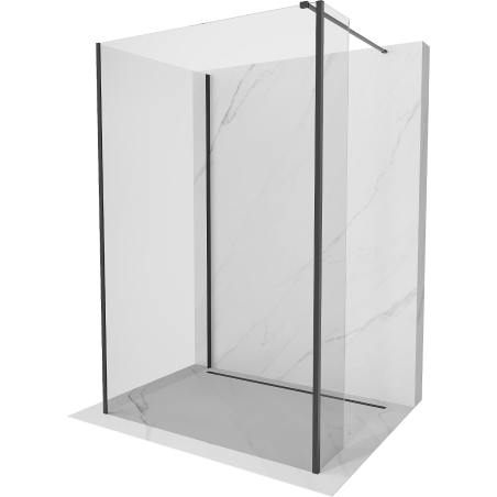 Mexen Kioto Duschwand Walk-in 130 x 70 x 30 cm, transparent, schwarz - 800-130-070-221-70-00-030