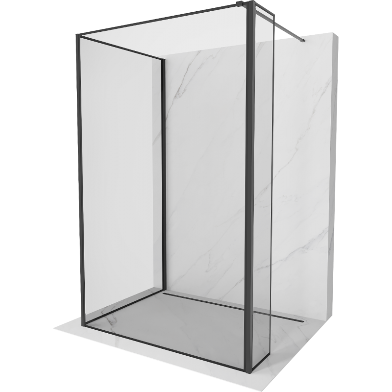 Mexen Kioto Walk-in-Dusche 120 x 80 x 40 cm, schwarzes Muster, schwarz - 800-120-080-221-70-70-040