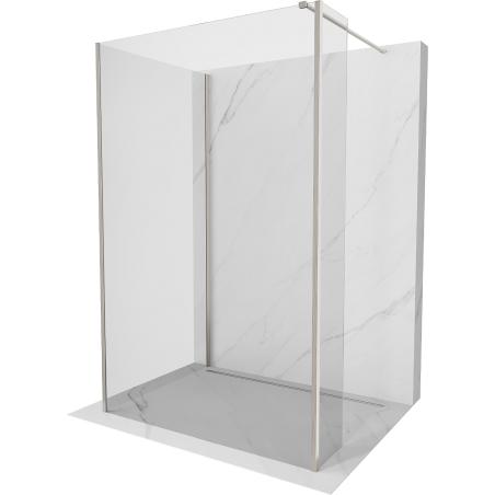 Mexen Kioto Duschwand Walk-in 90 x 70 x 30 cm, transparent, gebürstetes Nickel - 800-090-070-221-97-00-030