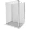 Mexen Kioto Duschwand Walk-in 125 x 70 x 30 cm, transparent, gebürstetes Nickel - 800-125-070-221-97-00-030